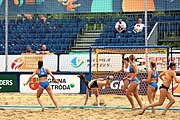 Deutsch: Beachhandball Europameisterschaften 2019 (Beach handball Euro); Tag 6: 7. Juli 2019 – Spiel um Platz Drei, Frauen, Kroatien-Niederlande 0:2 (14:23, 20:22) English: Beach handball Euro; Day 6: 7 July 2019 – Women's Bronze Medal Match – Croatia-Netherlands 0:2 (14:23, 20:22)