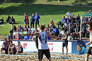 Deutsch: Beachhandball Europameisterschaften 2019 (Beach handball Euro); Tag 4: 5. Juli 2019 – Männer, Viertelfinale, Dänemark-Frankreich 2:0 (19:14, 12:10) English: Beach handball Euro; Day 4: 5 July 2019 – Quarter Final Men – Denmark-France 2:0 (19:14, 12:10)