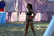 Deutsch: Beachhandball bei den Olympischen Jugendspielen 2018; Tag 3, 9. Oktober 2018; Mädchen, Vorrunde, Gruppe B - Türkei-Paraguay 1:2 English: Beach handball at the 2018 Summer Youth Olympics at 9 October 2018 – Girls Preliminary Round Group B‎ – Turkey-Paraguay 1:2