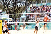 Deutsch: Beachvolleyball bei den Olympischen Jugendspielen 2018; Tag 8, 14. Oktober 2018; Mädchen, Achtelfinale – Mexiko-China 0:2 (15–21/16–21) English: Beach volleyball at the 2018 Summer Youth Olympics at 14 October 2018 – Girls Round of 16 – Mexico-China 0:2 (15–21/16–21)