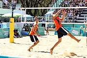 Deutsch: Beachvolleyball bei den Olympischen Jugendspielen 2018; Tag 8, 14. Oktober 2018; Mädchen, Achtelfinale – Mexiko-China 0:2 (15–21/16–21) English: Beach volleyball at the 2018 Summer Youth Olympics at 14 October 2018 – Girls Round of 16 – Mexico-China 0:2 (15–21/16–21)