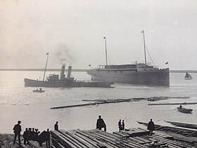 Ben-my-Chree being manoeuvred to the fitting-out basin