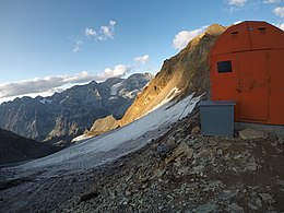 Bivuac Gianpaolo Del Piero și Forcella del Monte Confinale - 3180 m slm - Grupa Ortles-Cevedale - Valfurva - Italia - 15 august 2018.jpg