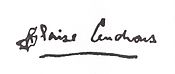 Blaise Cendrars aláírása