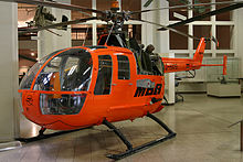 The fourth MBB Bo 105 prototype in the Deutsches Museum in Munich