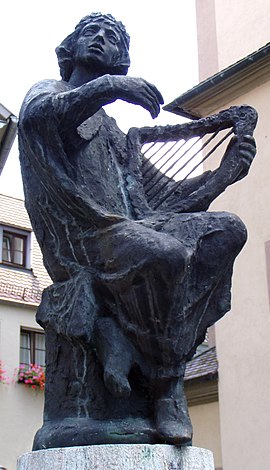 Standbeeld van minnesänger Otto von Botenlauben