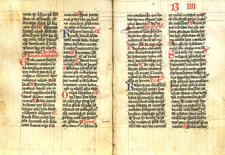 Pages from a breviary used in the Swedish Diocese of Strangnas in the 15th century A.D. Brevarium Strengnense.jpg