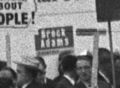 Brock Adams sign and delegates on the floor at the 1964 Democratic National Convention, Atlantic City, New Jersey (01).jpg