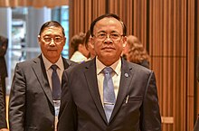 Burmese Foreign Minister Tin at the 33rd ASEAN Summit in Singapore Burmese Foreign Minister Tin at ASEAN (42929670795).jpg