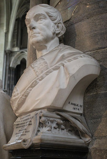 Bust of Aberdeen in Westminster Abbey by Matthew Noble