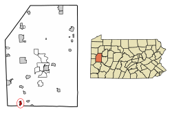 Butler County Pennsylvania Incorporated and Unincorporated areas Seven Fields Highlighted.svg