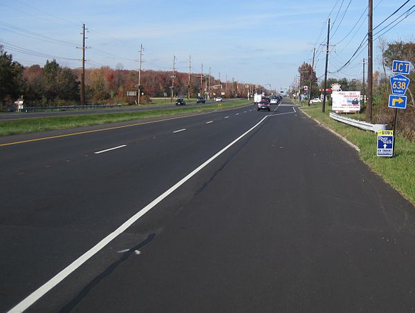 The divided portion of CR 541 in Westampton Township