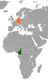 Location of Germany and Cameroon