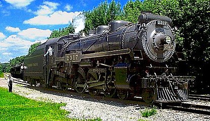 No. 2317 running around the train to haul it back to Steamtown.