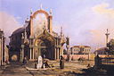 Capriccio of a Round Church with an Elaborate Gothic Portico in a Piazza, a Palladian Piazza and a Gothic Church Beyond