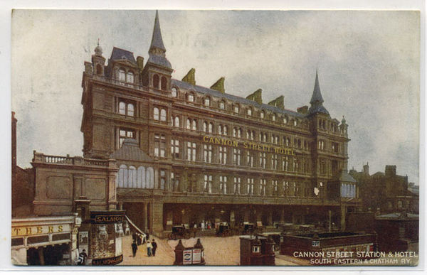 Front of original station building, c. 1910