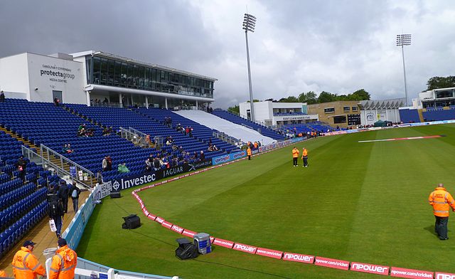 Image: Cathedral Road end, SWALEC Stadium, Cardiff, Wales
