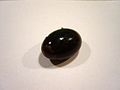 Century egg without shell. Note the snow-flake pattern at the tip of the egg.