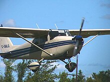 Cessna 175 showing the cowling bulge behind the propeller hub created by the GO-300 reduction gearbox Cessna175ASkylark03.jpg