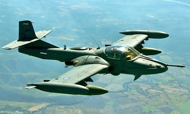 An FAS A-37 Dragonfly in flight over Mexico
