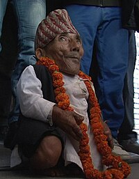 Chandra Bahadur Dangi (Nepal), recognised as the world's shortest man ever by Guinness World Records Chandra 04.jpg
