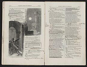 Pages from the American actress Charlotte Cushman's prompt-book for a production of Hamlet at the Washington Theater, 1861 Charlotte Cushman's prompt book for Hamlet.jpg