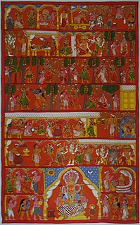 Cheriyal scroll painting Indian painting style