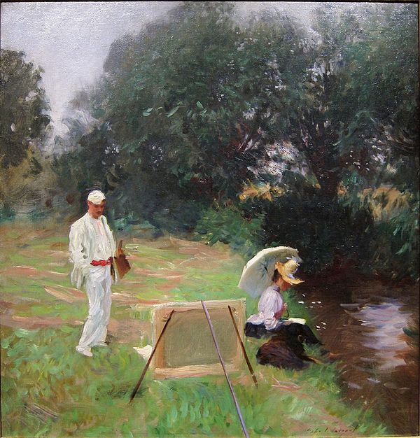 Dennis Miller Bunker Painting at Calcot, John Singer Sargent, 1888