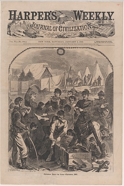 File:Christmas Boxes in Camp – Christmas, 1861 (Harper's Weekly, Vol. VI) MET DP875214.jpg