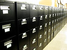 Cabinets containing a small portion of the many clipping files at the New York Public Library for the Performing Arts Clippings.jpg