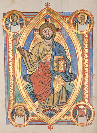 Romanesque illuminated manuscript Gospel Book, c.1220