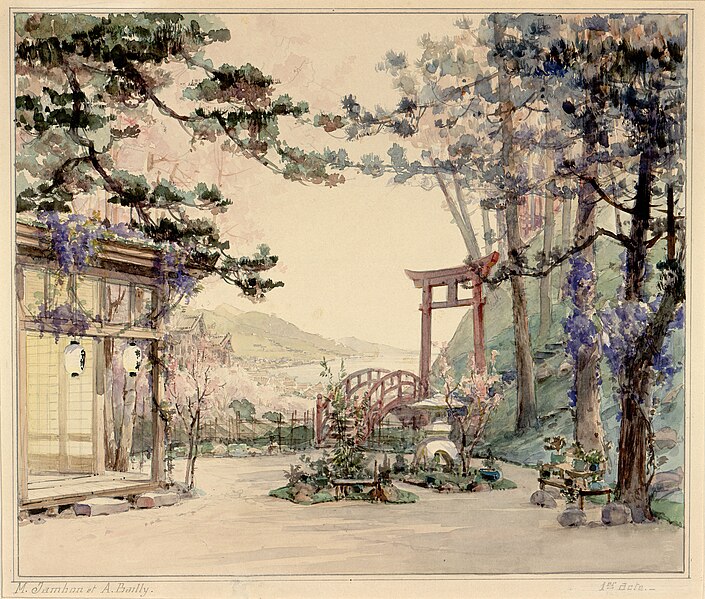 File:Collina presso Nagasaki, bozzetto di Alexandre Bailly, Marcel Jambon per Madama Butterfly (1906) - Archivio Storico Ricordi ICON000079.jpg
