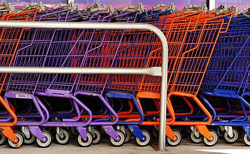Colourful shopping carts