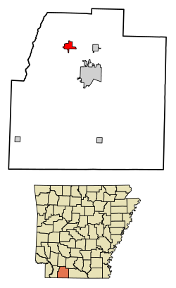 Columbia County Arkansas Incorporated and Unincorporated areas Waldo Highlighted 0572350.svg