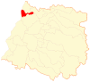 Map of Licantén commune in the Maule Region