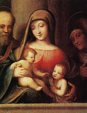 Holy family with Saints John the Baptist and Elizabeth