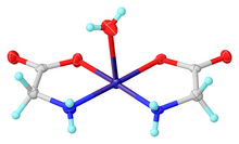 Structure of cis-Cu(glycinate)2(H2O) Cu(gly)2(OH2).png
