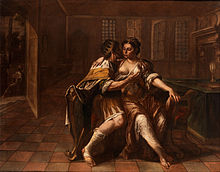 David and Bathsheba. Anonymous 17th-century painting. David begehrt Batseba 17Jh.jpg