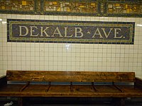 Station name mosaics DeKalb Avenue L Bench Mosaic.JPG