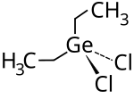 Structural formula of diethylgermanium dichloride