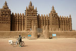 The Great Mosque of Djenné (Djenné, Mali), an icon for the Sudano-Sahelian architecture, originally built in the 13th-14th centuries, rebuilt in 1907, adobe
