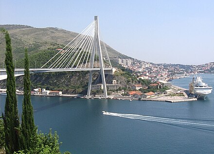 The Franjo Tuđman Bridge across the Rijeka Dubrovačka near Dubrovnik