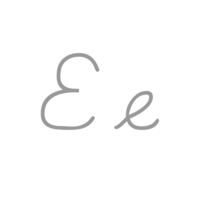Writing cursive forms of E