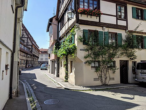 Ecke Bachgasse und Lazarettgasse in Tübingen