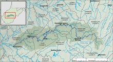 The Elk River watershed with Clay shown on the map