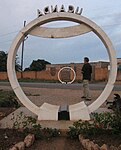 At Kikorongo equator crossing is marked by two circular arches