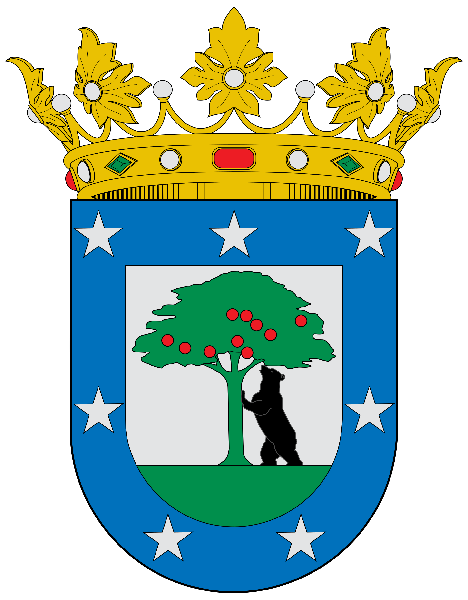 Coat of Arms of Madrid. Featuring a bear and a strawberry ...