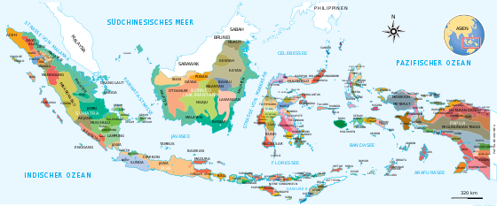 Map of ethnic groups in Indonesia
