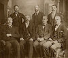 Seven of the eight officers of the American Railway Union jailed in connection with the 1894 Pullman strike