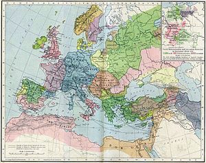 Mapa: Europa en la Edad Media, año 1190